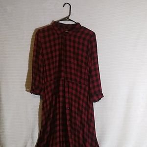 Plaid, collared dress.